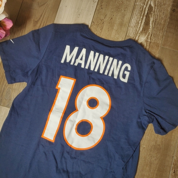 Nike Denver Broncos Football Peyton Manning T-Shirt Size Large NWOT Blue Orange - Picture 15 of 16